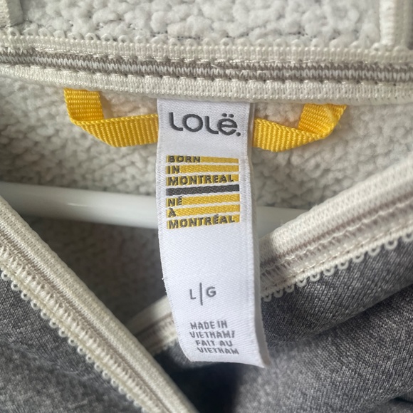 Lolë light grey hooded cardi-jackett with an asymmetrical front zipper size L - Picture 7 of 14